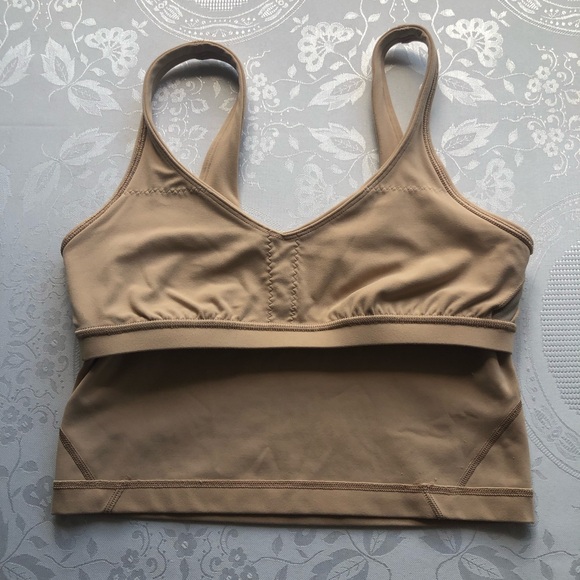 Lululemon Athletica Align Cropped Tan Tank-Top Women’s Size 4 Elastic V-Neck - Picture 13 of 16